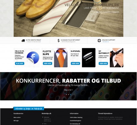 Redesign af Magento webshop til Modeslips.dk