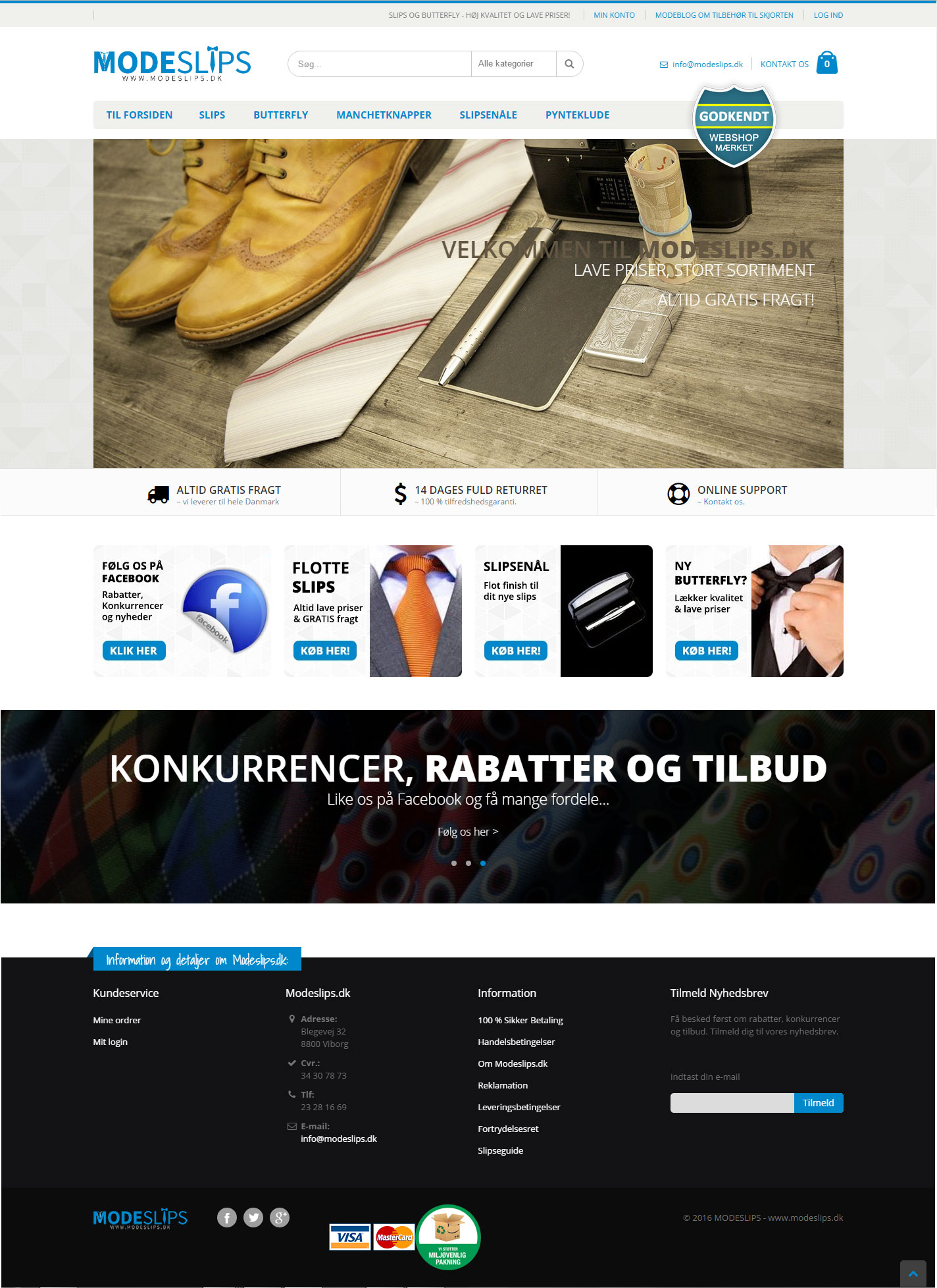 Redesign af Magento webshop til Modeslips.dk