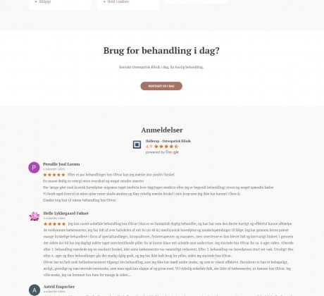 Wordpress website til osteopatiklinik.dk